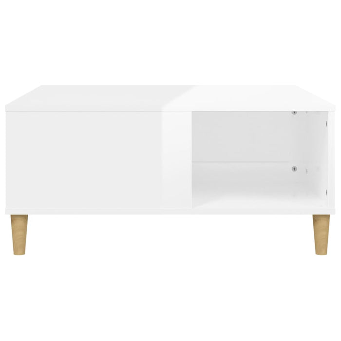 Coffee Table Glossy Look White 80X80X36.5 Cm Engineered Wood Nxobka