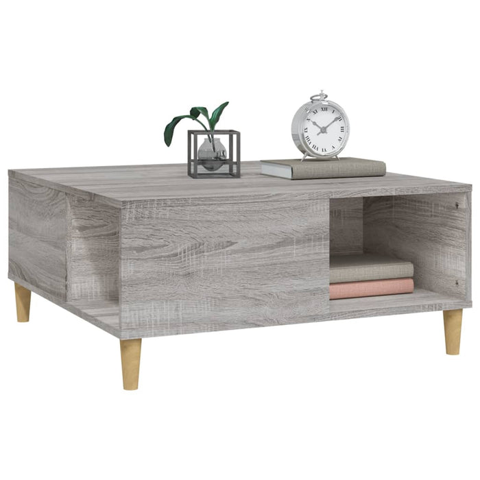 Coffee Table Grey Sonoma 80X80X36.5 Cm Engineered Wood Nxobkn