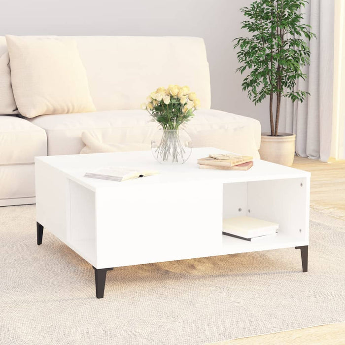 Coffee Table White 80X80X36.5 Cm Engineered Wood Nxoobb