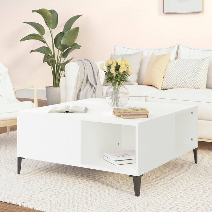 Coffee Table White 80X80X36.5 Cm Engineered Wood Nxoobb