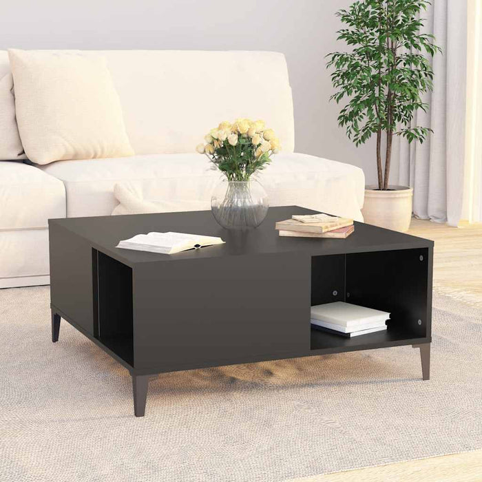Coffee Table Black 80X80X36.5 Cm Engineered Wood Nxoobo