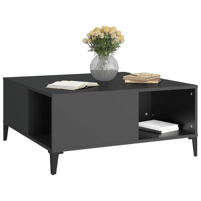 Coffee Table Black 80X80X36.5 Cm Engineered Wood Nxoobo