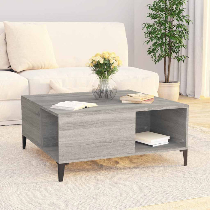 Coffee Table Grey Sonoma 80X80X36.5 Cm Engineered Wood Nxoobl