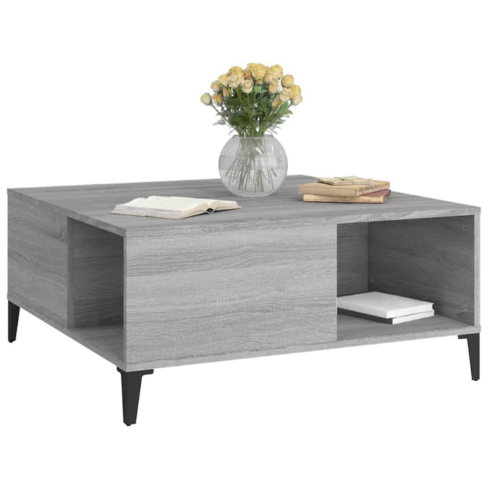Coffee Table Grey Sonoma 80X80X36.5 Cm Engineered Wood Nxoobl