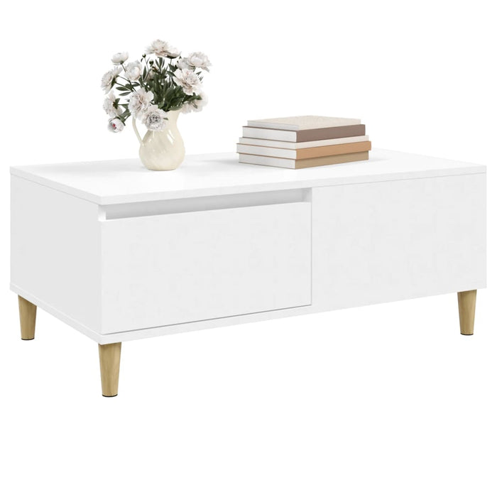 Coffee Table White 90X50X36.5 Cm Engineered Wood Nxoobn