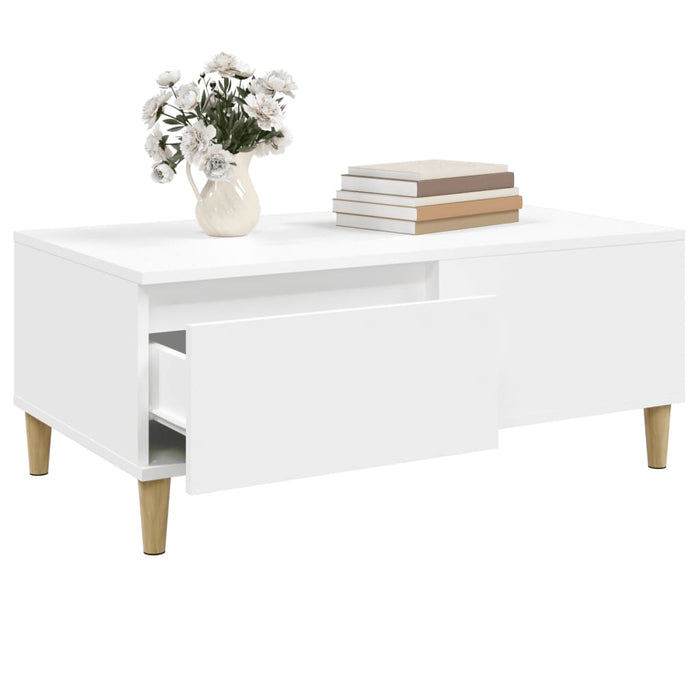 Coffee Table White 90X50X36.5 Cm Engineered Wood Nxoobn