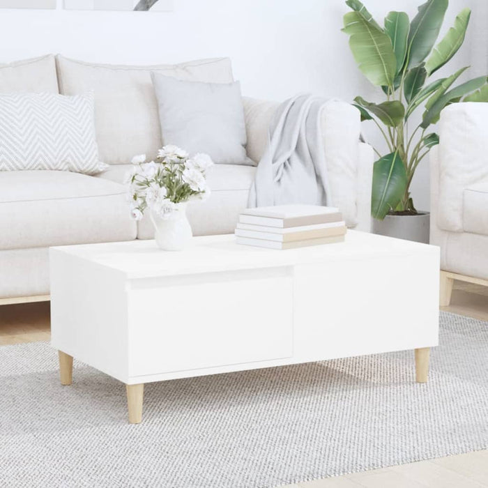 Coffee Table White 90X50X36.5 Cm Engineered Wood Nxoobn