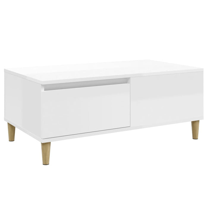 Coffee Table Glossy Look White 90X50X36.5 Cm Engineered Wood Nxooob