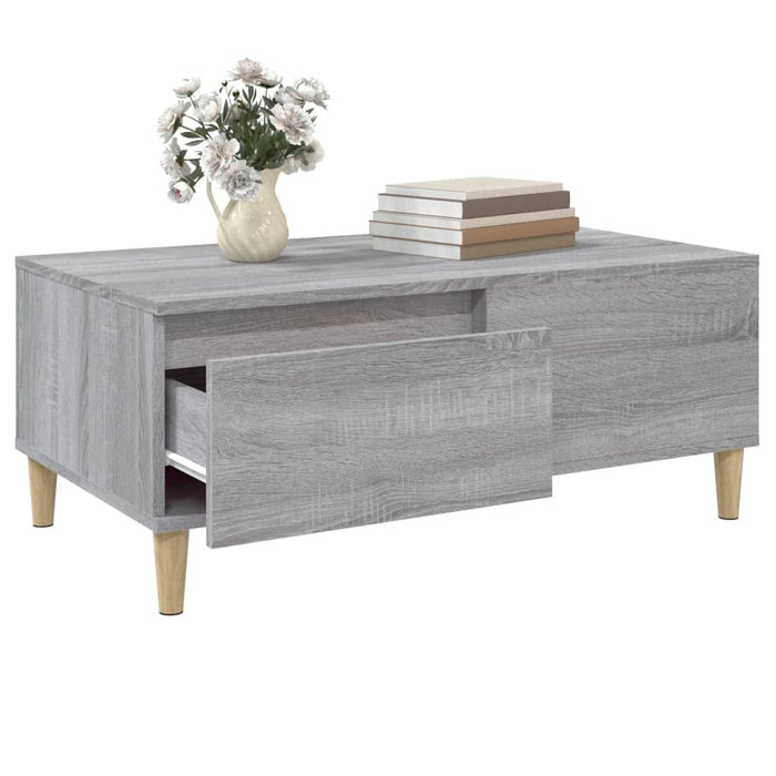 Coffee Table Grey Sonoma 90X50X36.5 Cm Engineered Wood Nxoooa