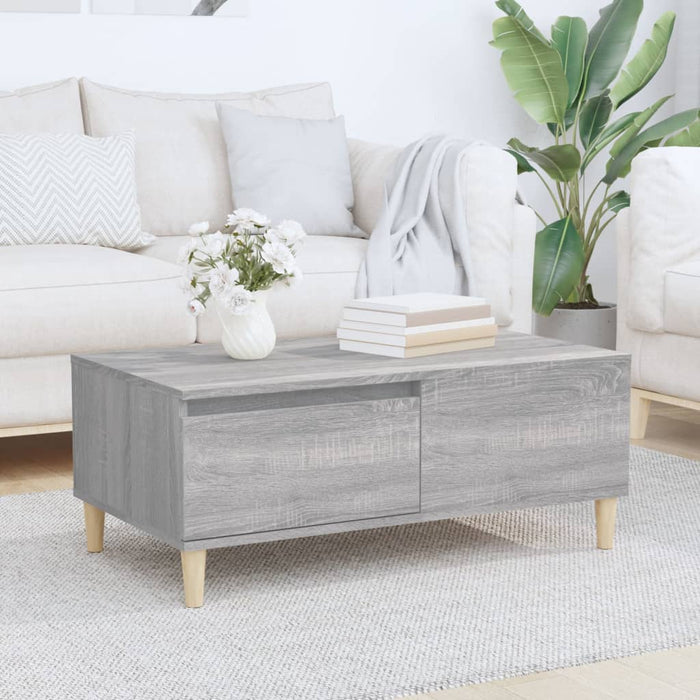 Coffee Table Grey Sonoma 90X50X36.5 Cm Engineered Wood Nxoooa