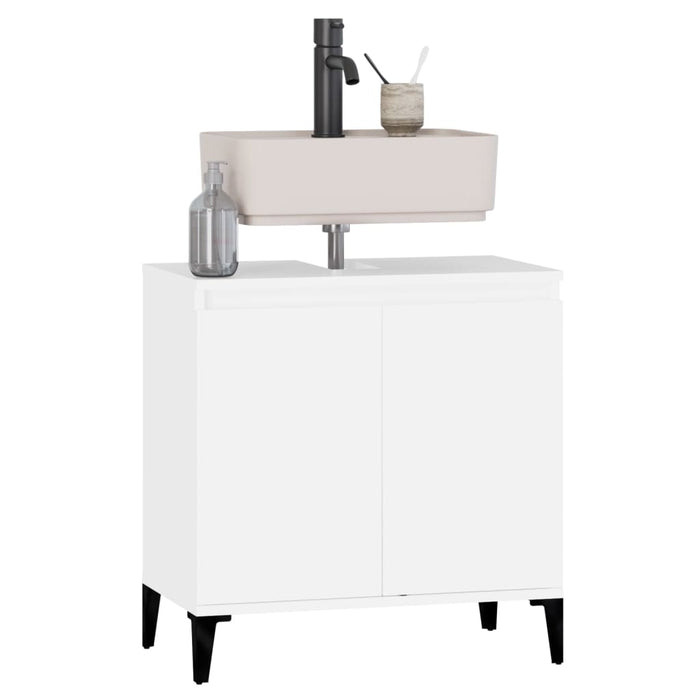 Sink Cabinet White 58X33X60 Cm Engineered Wood Nxoxlb