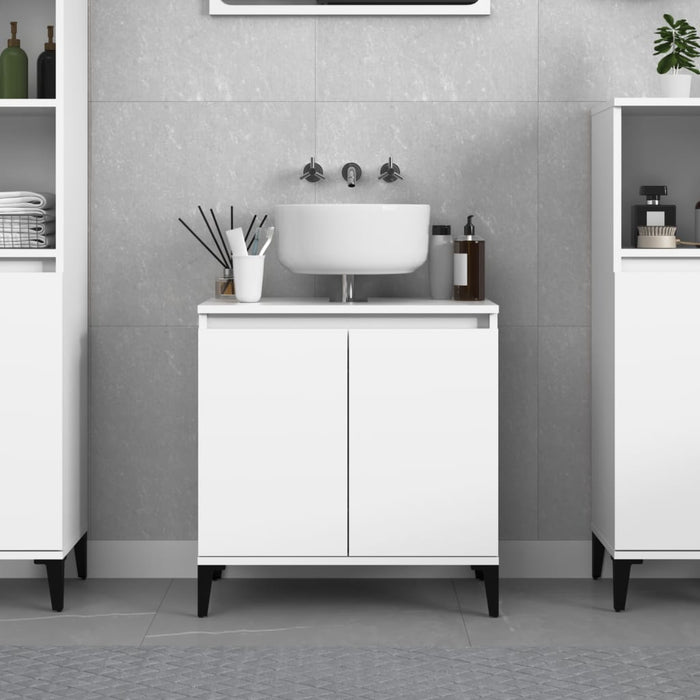 Sink Cabinet White 58X33X60 Cm Engineered Wood Nxoxlb