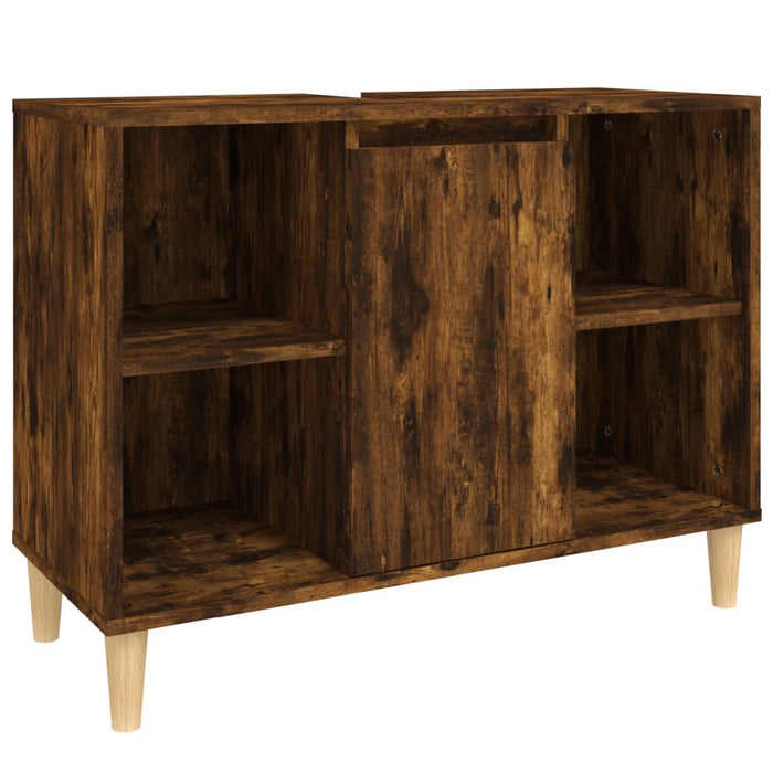 Sink Cabinet Smoked Oak 80X33X60 Cm Engineered Wood Nxoxnk