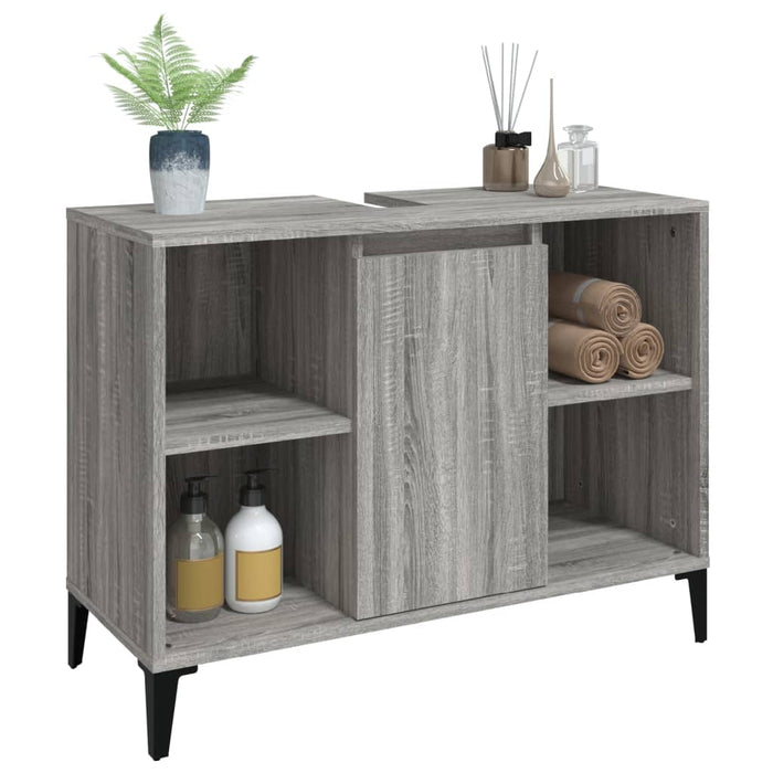 Sink Cabinet Grey Sonoma 80X33X60 Cm Engineered Wood Nxoxkn