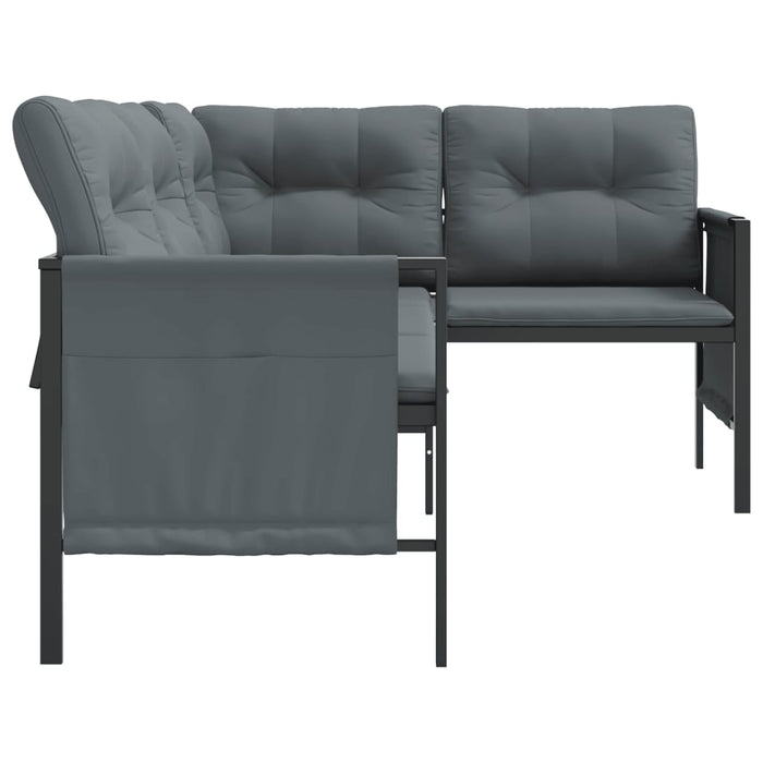 Garden Corner Sofa Anthracite Steel And Textilene Tlxnoo