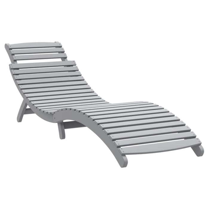 Sun Lounger Grey 184X55X64 Cm Solid Wood Acacia Tltxik