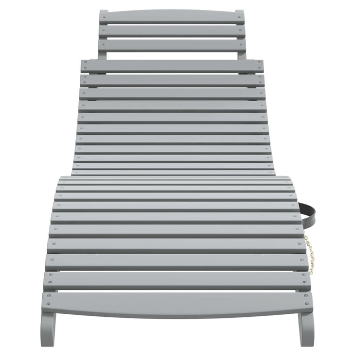 Sun Lounger Grey 184X55X64 Cm Solid Wood Acacia Tltxik