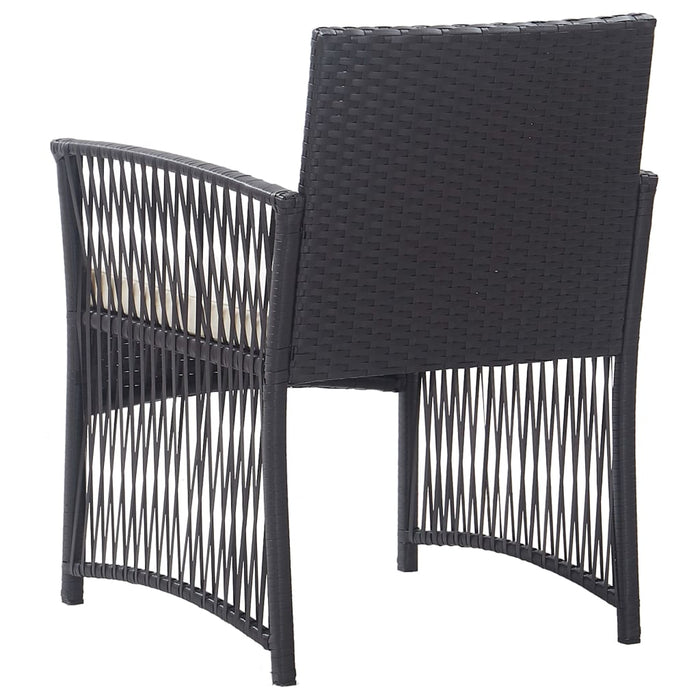 Garden Armchairs With Cushions 2 Pcs Black Poly Rattan Tltabl