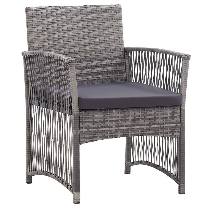 Garden Armchairs With Cushions 2 Pcs Grey Poly Rattan Tltabk