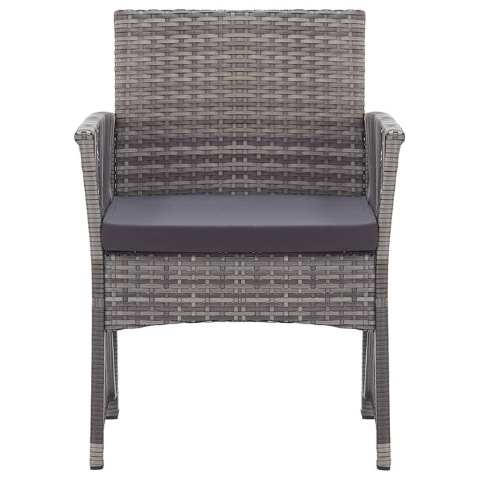 Garden Armchairs With Cushions 2 Pcs Grey Poly Rattan Tltabk