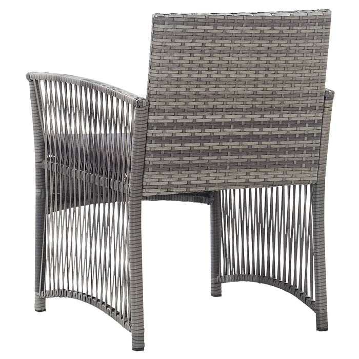 Garden Armchairs With Cushions 2 Pcs Grey Poly Rattan Tltabk