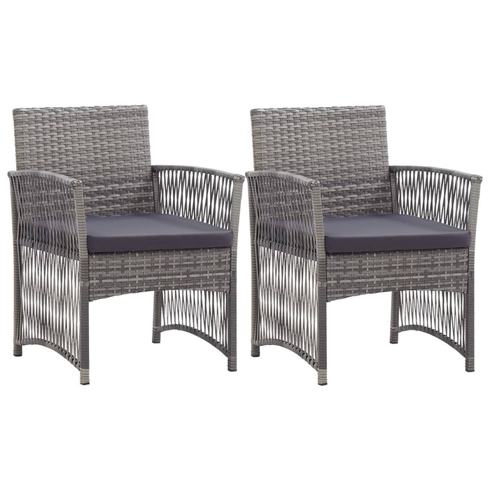 Garden Armchairs With Cushions 2 Pcs Grey Poly Rattan Tltabk