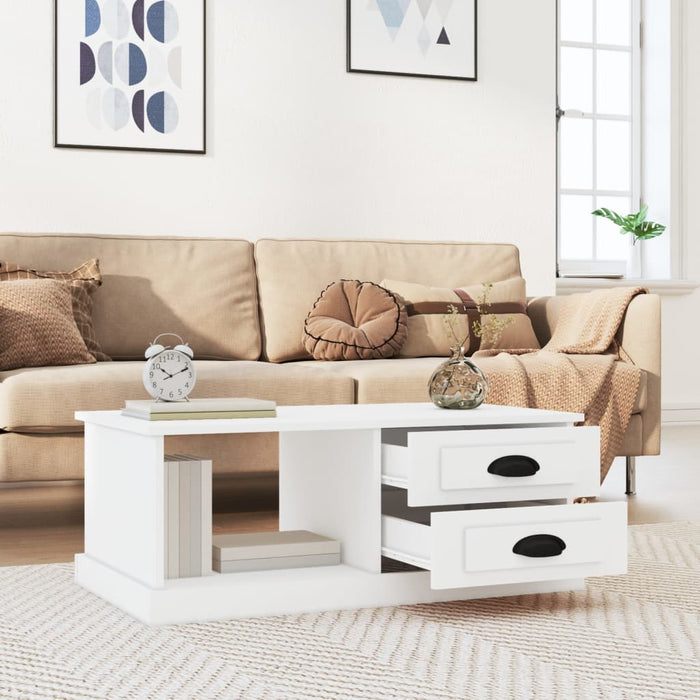 Coffee Table White 90X50X35 Cm Engineered Wood Nolxab