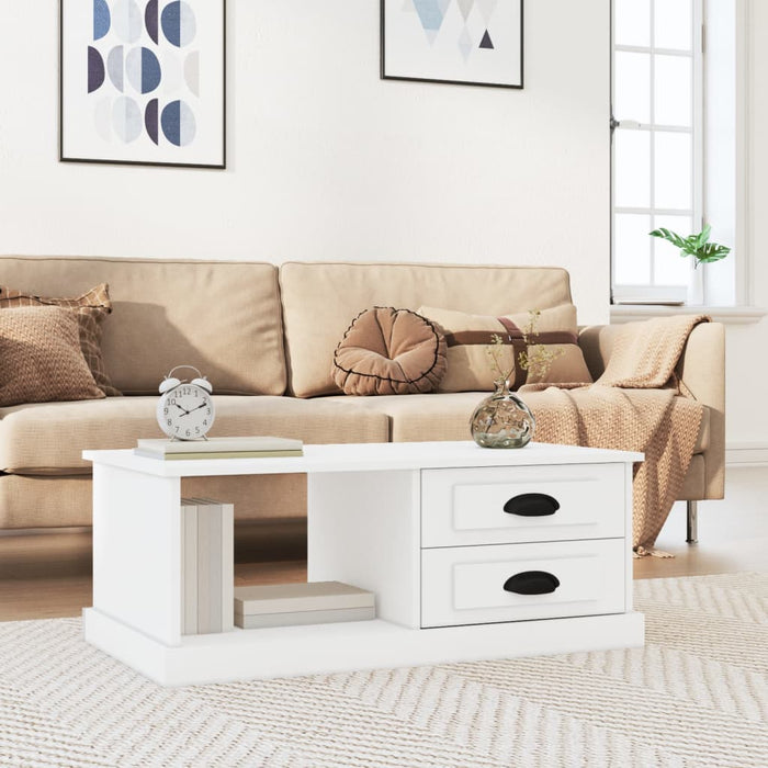 Coffee Table White 90X50X35 Cm Engineered Wood Nolxab
