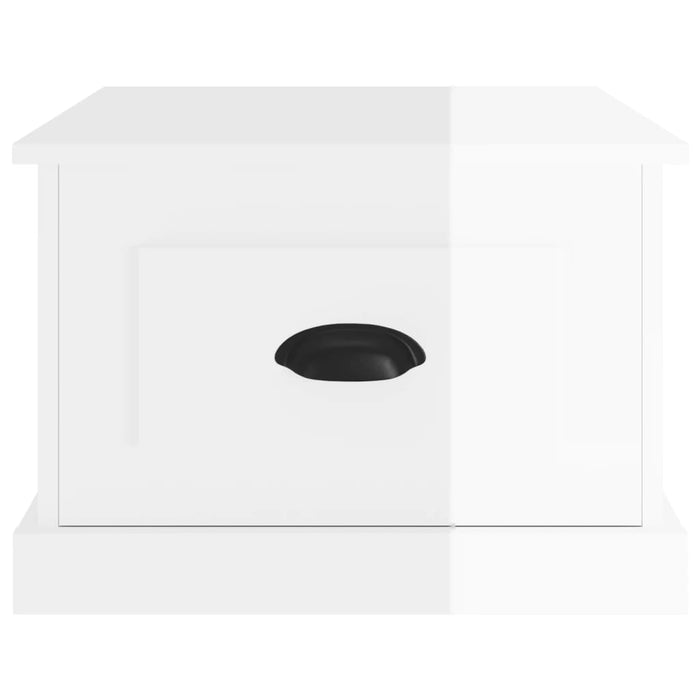 Coffee Table Glossy Look White 50X50X35 Cm Engineered Wood Nolxpb