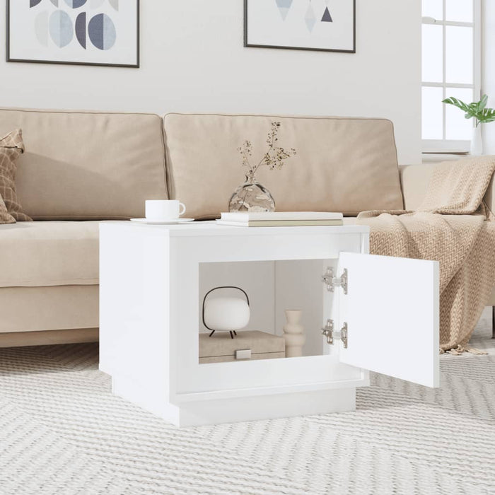 Coffee Table White 51X50X44 Cm Engineered Wood Noknln