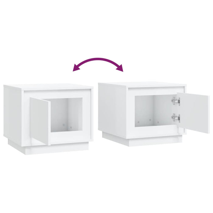 Coffee Table White 51X50X44 Cm Engineered Wood Noknln