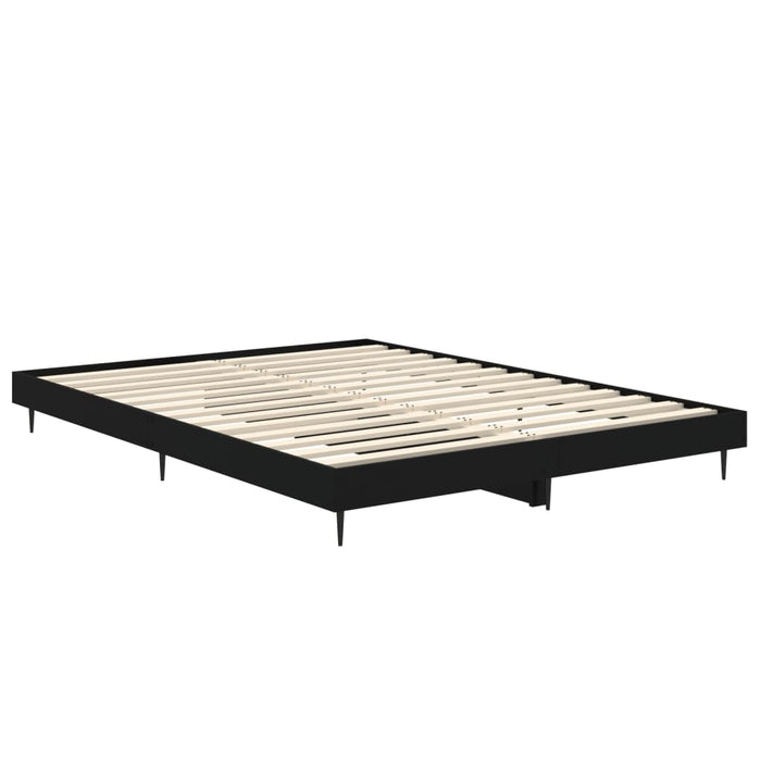 Double Size Bed Frame Without Mattress Black 135X190 Cm Engineered Wood Ntxxnl