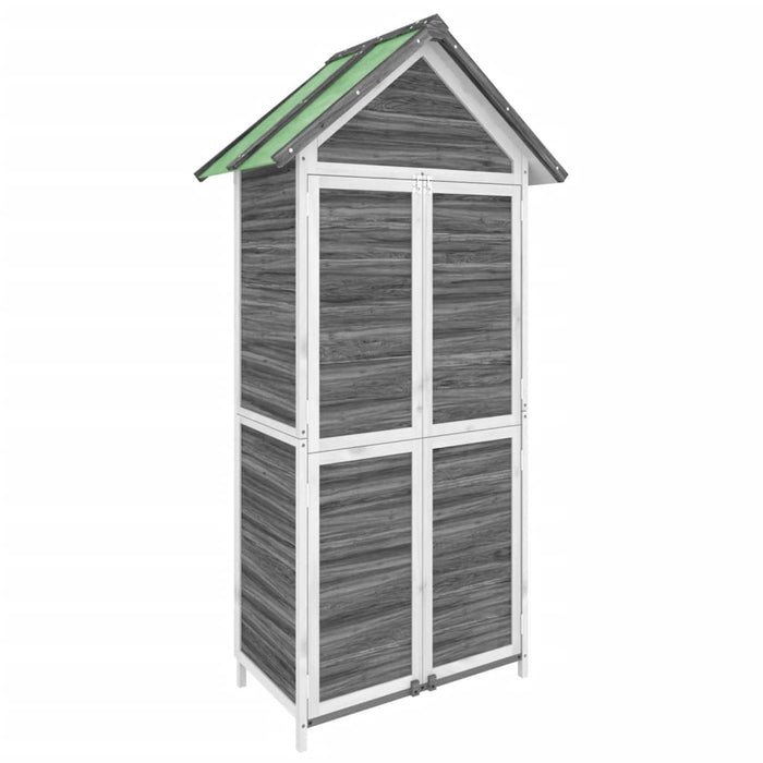 Garden Tool Shed Grey 89X52.5X175 Cm Solid Wood Pine Oixxaa