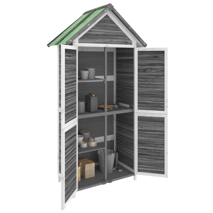 Garden Tool Shed Grey 89X52.5X175 Cm Solid Wood Pine Oixxaa