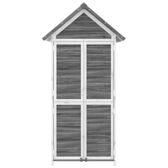 Garden Tool Shed Grey 89X52.5X175 Cm Solid Wood Pine Oixxaa