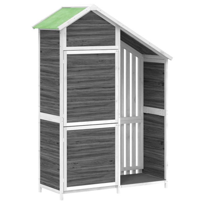 Garden Tool Shed Grey 120X53.5X170 Cm Solid Wood Pine Oixxai