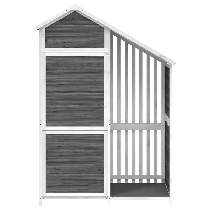 Garden Tool Shed Grey 120X53.5X170 Cm Solid Wood Pine Oixxai