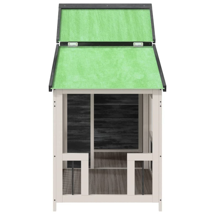 Dog Kennel Grey 143X60.5X109 Cm Solid Wood Pine Oixxlx