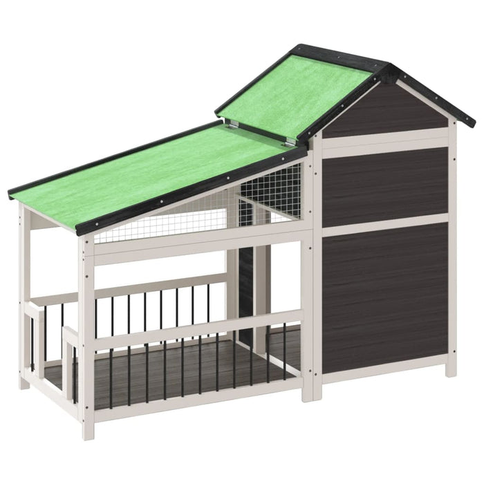 Dog Kennel Grey 143X60.5X109 Cm Solid Wood Pine Oixxlx