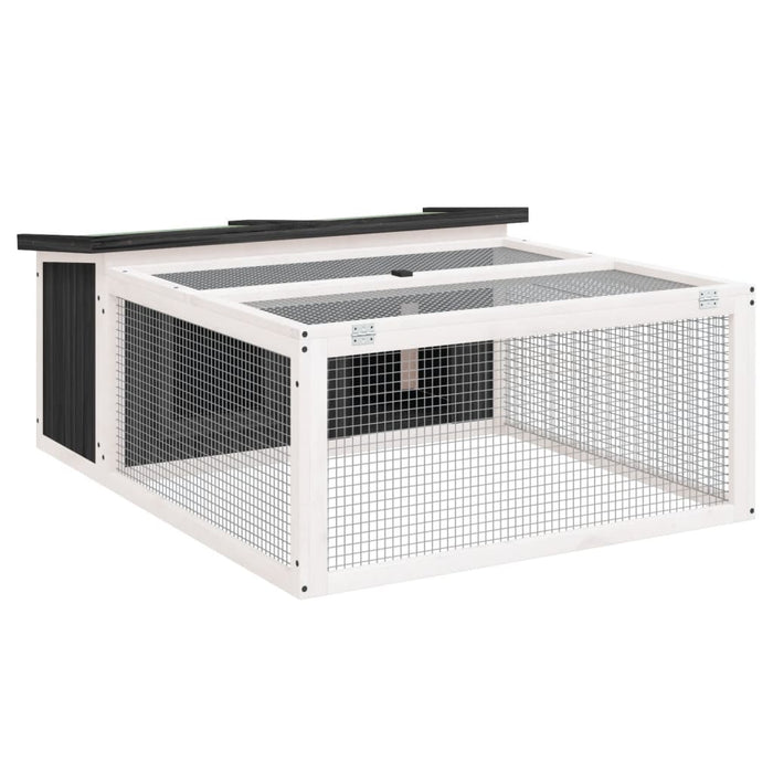 Rabbit Hutch Grey 117.5X97X47.5 Cm Solid Wood Pine Oixxni