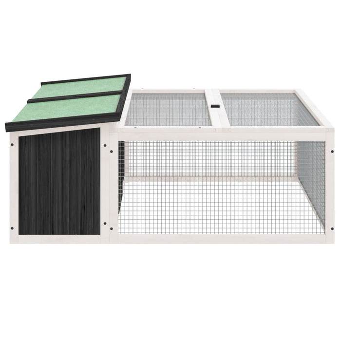 Rabbit Hutch Grey 117.5X97X47.5 Cm Solid Wood Pine Oixxni