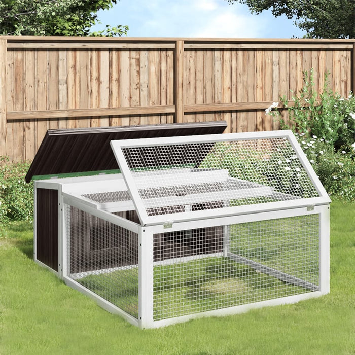Rabbit Hutch Grey 117.5X97X47.5 Cm Solid Wood Pine Oixxni