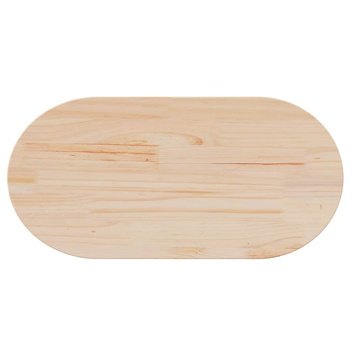 Table Top 80X40X2.5 Cm Solid Wood Pine Oval Nxatpb