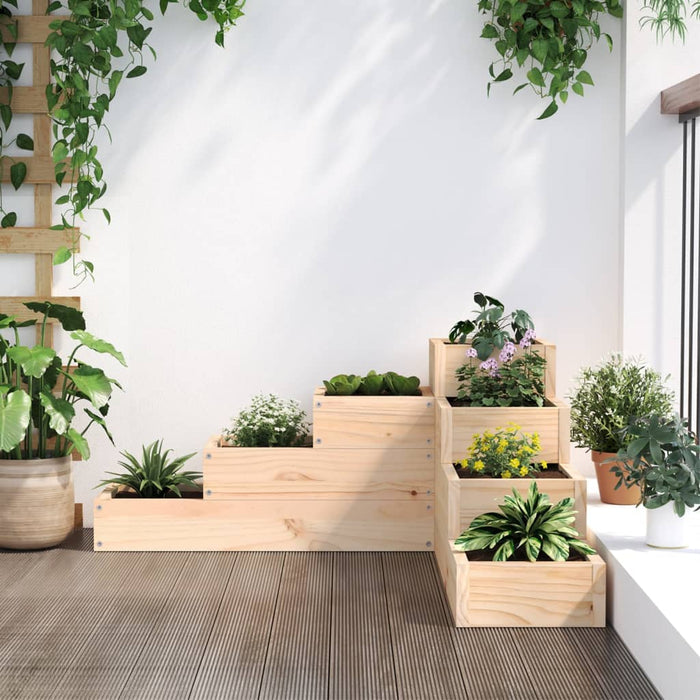 Garden Planter 4-Tier 80.5X79X36 Cm Solid Wood Pine Nxptoi