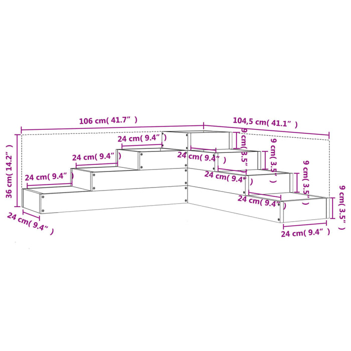 Garden Planter 4-Tier 106X104.5X36 Cm Solid Wood Douglas Nxptxk
