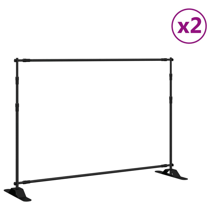 Backdrop Stands 2 Pcs Black 305X243 Cm Steel Toniali