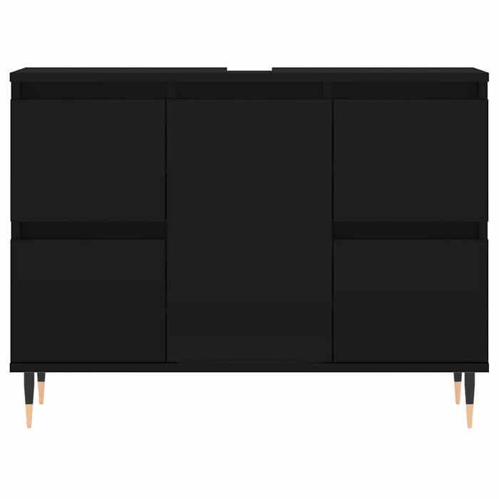 Bathroom Cabinet Black 80X33X60 Cm Engineered Wood Ntolap
