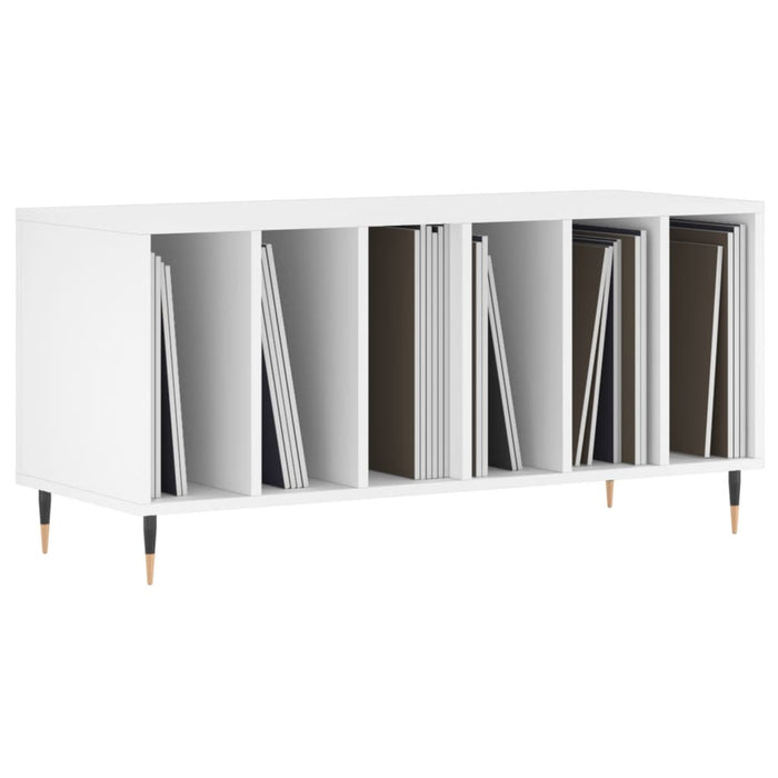 Record Cabinet White 100X38X48 Cm Engineered Wood Ntoiab