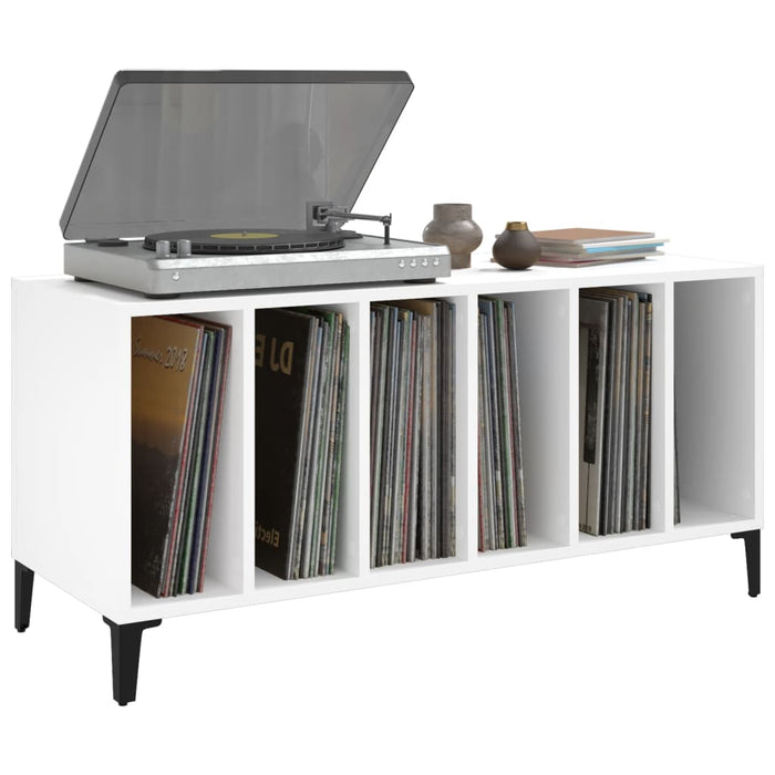 Record Cabinet White 100X38X48 Cm Engineered Wood Ntokno