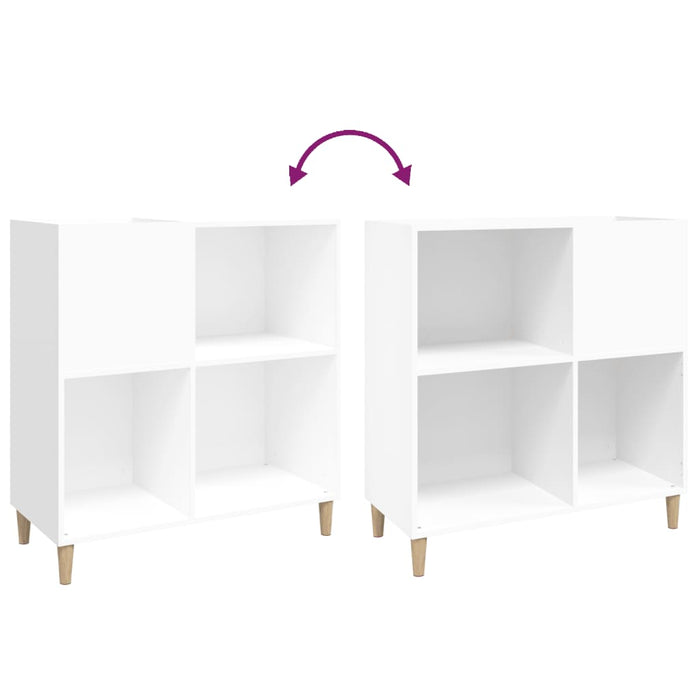 Record Cabinet White 84.5X38X89 Cm Engineered Wood Ntoknk